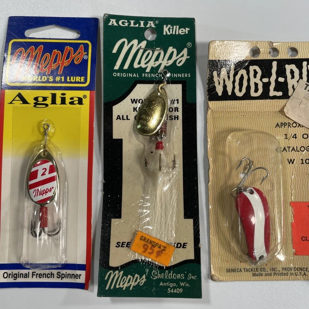USA MADE Lot of 3 NEW Mepps Vintage 1/4 OZ W-105Wob-L-Rite Spoon Lure NIP